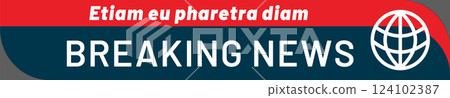 Breaking news banner featuring a globe icon, reporting on significant global events and delivering timely updates and vital information on current affairs around the world 124102387