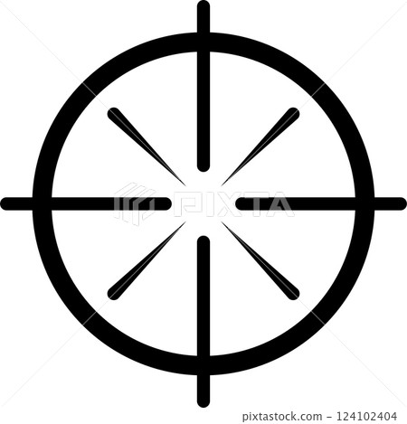Target aim symbol focusing light beams into a circular formation, creating a striking visual expression of precision and accuracy, emphasizing concentration on goals and objectives 124102404