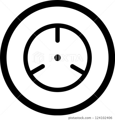 Minimalist clock face showing two o clock with thick outline is isolated on white background, suitable for various time related design projects Minimalist clock face showing two o clock with thick outline is isolated on white background, suitable for various time related design projects 124102406