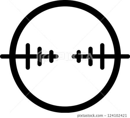 Sniper scope crosshair targeting aiming shooting weapon military target accuracy simple icon isolated on white background, vector illustration 124102421
