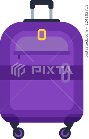 Purple rolling suitcase with retractable handle and wheels, ideal for travel, business trips, and vacations, ensuring easy mobility and ample storage space for personal belongings Purple rolling suitcase with retractable handle and wheels, ideal for travel, business trips, and vacations, ensuring easy mobility and ample storage space for personal belongings 124102715