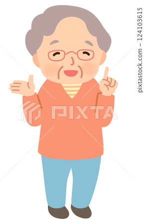 說話的老年婦女，臉部表情姿勢，老年人，晚年老人 124103615