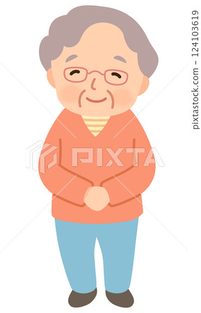 Smiling senior woman, facial expression pose, elderly, elderly people Smiling senior woman, facial expression pose, elderly, elderly people 124103619