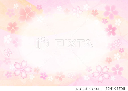 春天櫻花在風中沙沙作響的背景框架 124103706