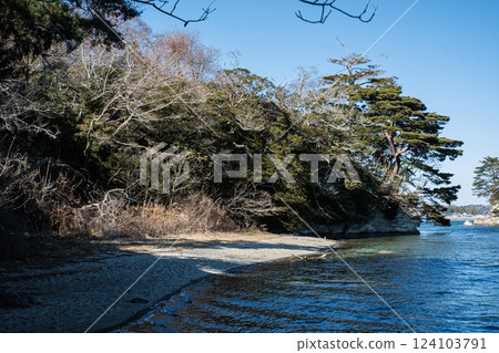 宮城縣 松島 福浦島 海岸線 124103791