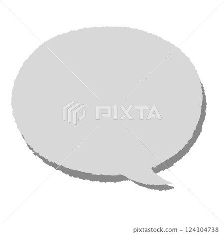 Crayon-like oval speech bubble (with shadow) 124104738