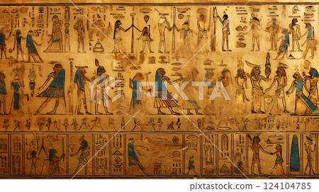 Background like ancient Egyptian murals Background like ancient Egyptian murals 124104785