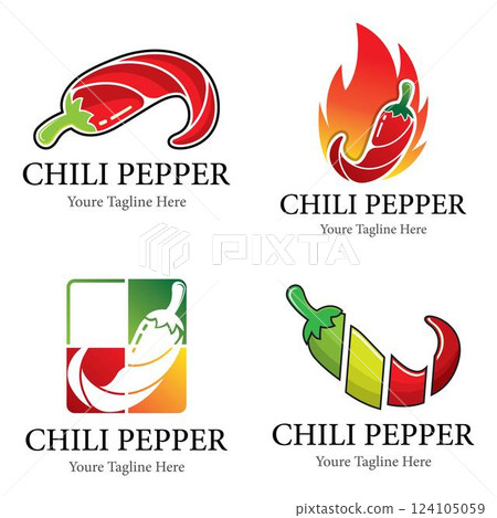 Stylized Red Chili Pepper Illustration Stylized Red Chili Pepper Illustration 124105059