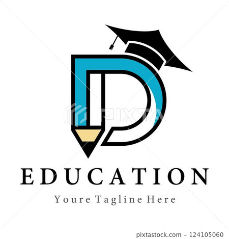 Letter D And Pencil Logo Letter D And Pencil Logo 124105060