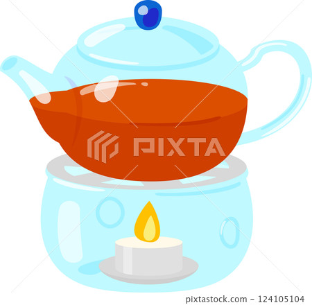 茶溫器上的玻璃茶壺 124105104