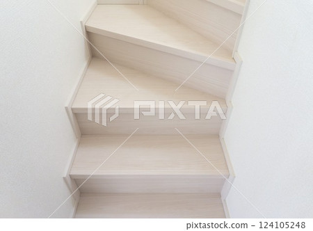 Wooden stair house 124105248