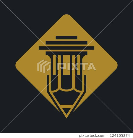 Pencil and Pillar Logo 124105274