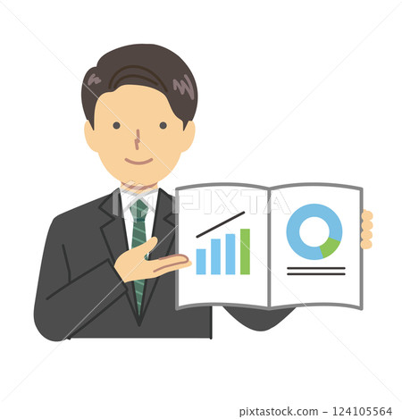 A man showing data from a document 124105564