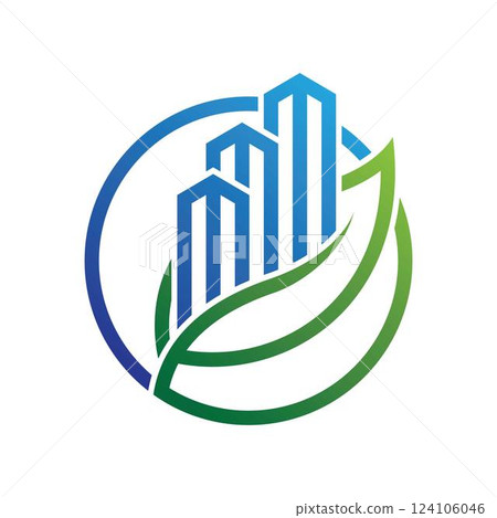 Green city vector logo design 124106046