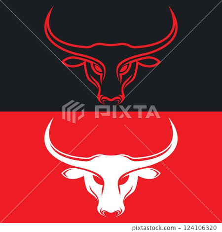 Bull head vector logo design 124106320