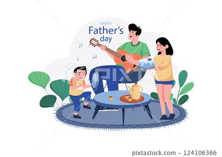 Father And Son Celebrate Father's Day 124106366