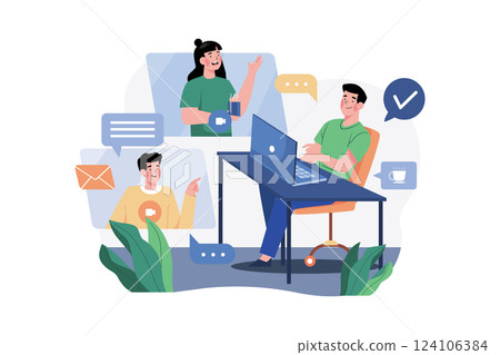 People Chatting On A Video Call 124106384