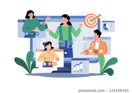Businesswoman Doing Discussion On Online Meeting 124106385