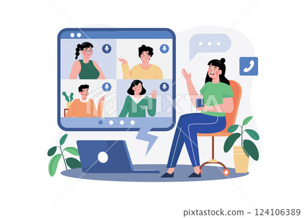 Video Call With Family Members 124106389