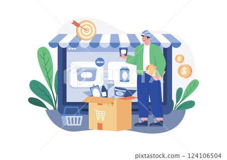 Product Engineer Illustration concept. A flat illustration isolated on white background 124106504