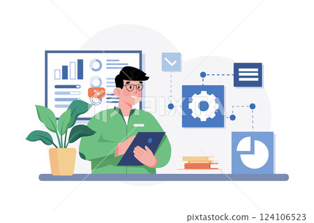 Administrator Illustration concept. A flat illustration isolated on white background 124106523