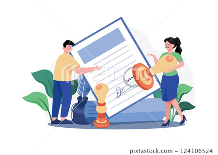 Officer Illustration concept. A flat illustration isolated on white background 124106524