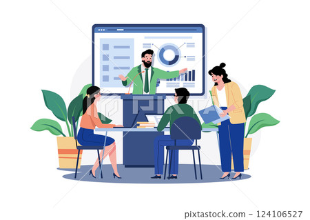 President Illustration concept. A flat illustration isolated on white background 124106527