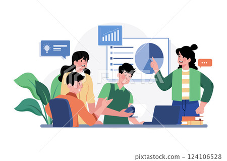 Team Leader Illustration concept. A flat illustration isolated on white background 124106528