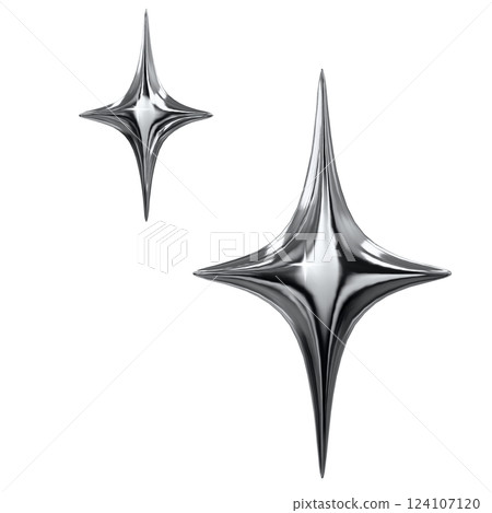 Metal chrome 3D illustration glitter Metal chrome 3D illustration glitter 124107120
