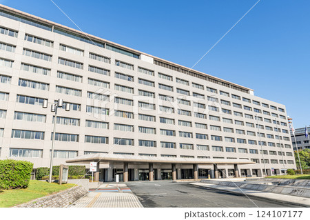 Fukuoka Prefectural Office on a clear day in Fukuoka City, Fukuoka Prefecture 124107177