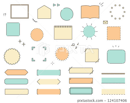 向量插圖集簡單的框架。框架、標題、標題和處理 124107406