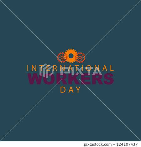 International Workers' Day Logo with Gears 124107437
