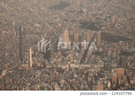 Ikebukuro area seen from an airplane 124107796