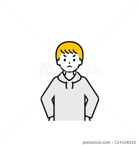 Upper body pose_boy in simple casual clothes 15 Upper body pose_boy in simple casual clothes 15 124108028