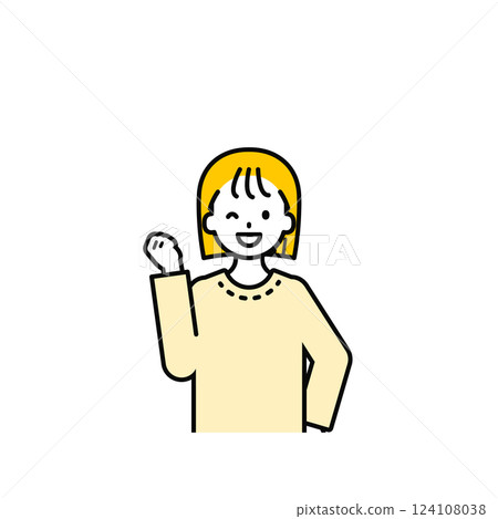 Upper body pose_simple casual clothes girl 05 Upper body pose_simple casual clothes girl 05 124108038