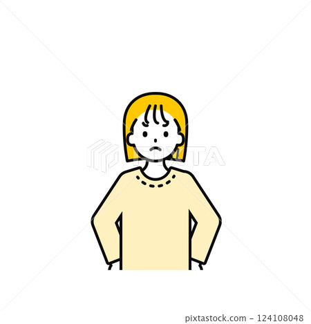 Upper body pose_simple casual clothes girl 15 124108048