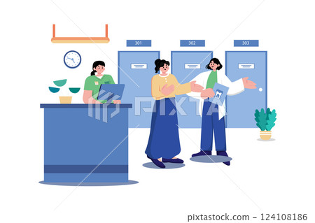 Orderly Illustration concept. A flat illustration isolated on white background Orderly Illustration concept. A flat illustration isolated on white background 124108186