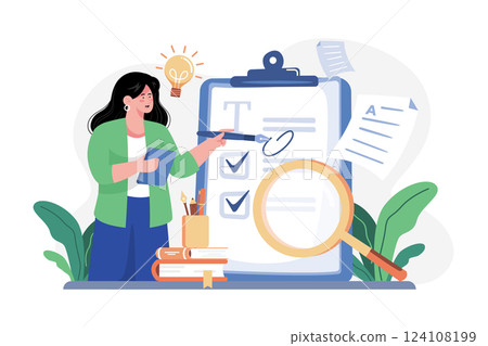 Editor Illustration concept. A flat illustration isolated on white background 124108199