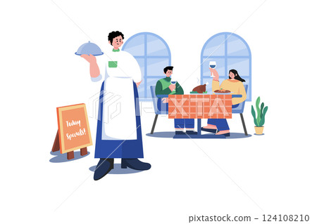 Server Illustration concept. A flat illustration isolated on white background 124108210