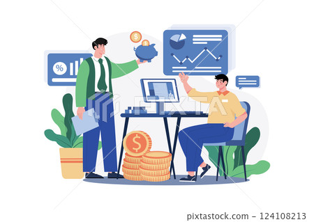 Finance Director Illustration concept on white background 124108213
