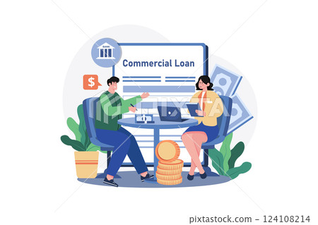 Commercial Loan Officer Illustration concept on white background 124108214