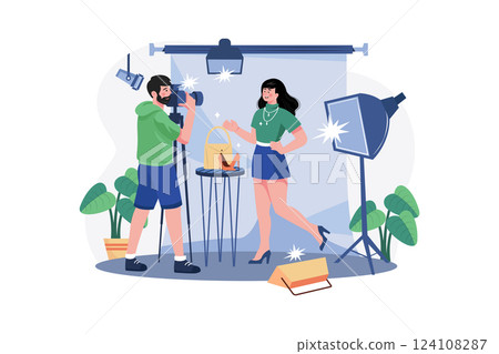 Photographer Illustration concept on white 124108287