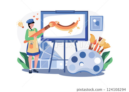 Artistic Illustration concept on white 124108294