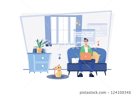 Work-Life Balance Illustration concept. A flat illustration isolated on white background 124108348