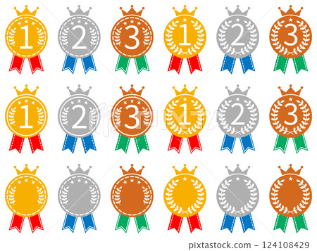 白色金牌、銀牌和銅牌 124108429