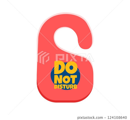 Summer travel font type or typeface of number 6 as hotel sign Do Not Disturb, cartoon vector. Summer travel and holiday vacations font or typeface, number six as hotel door hanger sign do not disturb 124108640