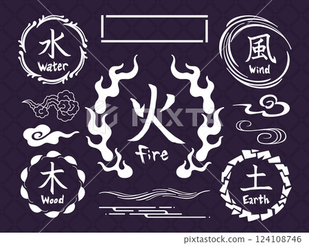 一組帶有自然圖像的白色日式框架 一組帶有自然圖像的白色日式框架 124108746