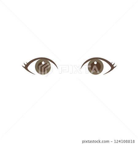 Illustration of both eyes with single eyelids 124108818