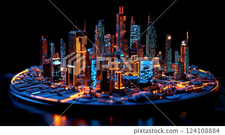 Futuristic and sophisticated city Futuristic and sophisticated city 124108884
