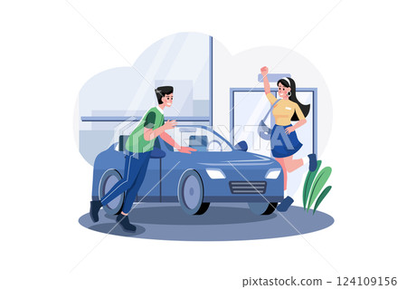 Couple Looking To Buy A New Car Couple Looking To Buy A New Car 124109156